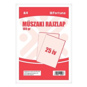 Rajzlap műszaki FORTUNA A/4 180 g 25 lapos