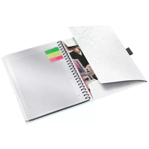 Spirálfüzet kockás LEITZ Wow Active A/4 80 lapos fehér