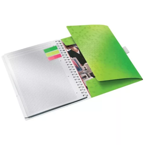 Spirálfüzet kockás LEITZ Wow Active A/4 80 lapos zöld