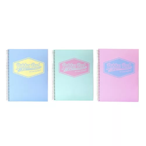 Spirálfüzet vonalas PUKKA PAD A/4 100 lapos Pastel