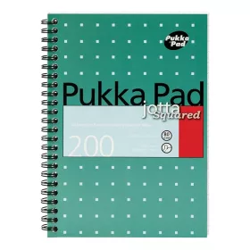   Spirálfüzet kockás PUKKA PAD A/4 200 lapos Metallic türkiz
