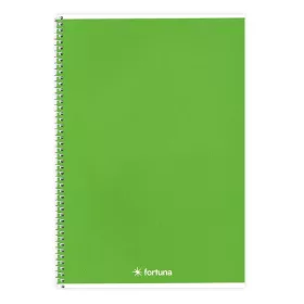 Spirálfüzet vonalas FORTUNA Monocolor A/5 70 lapos zöld