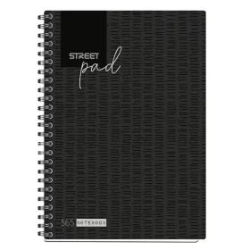 Spirálfüzet vonalas STREET Pad A/5 100 lapos fekete