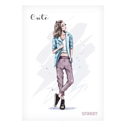 Füzet kockás STREET A/4 54 lapos Cute