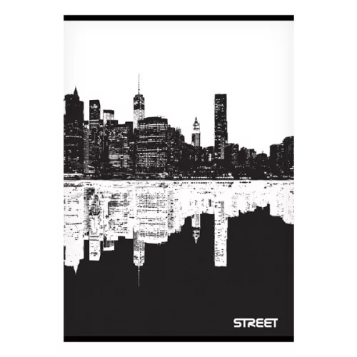 Füzet sima STREET A/5 54 lapos Black&White