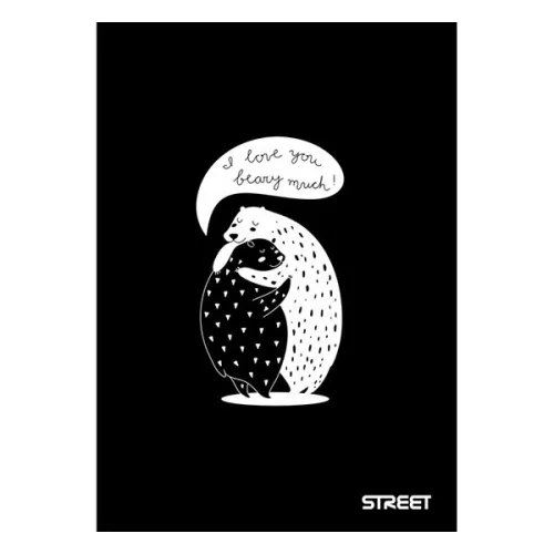 Füzet vonalas STREET A/5 54 lapos Black&white margóval