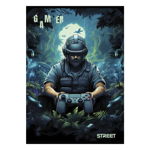 Füzet vonalas STREET A/4 54 lapos Gaming margóval