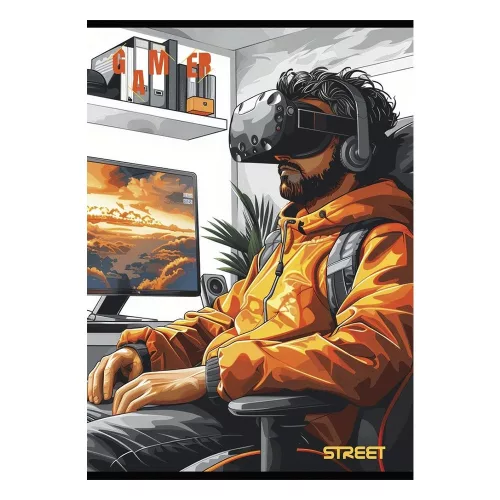 Füzet vonalas STREET A/4 54 lapos Gaming margóval
