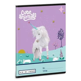   Füzet vonalas ARS UNA A/5 32 lapos 16-32 2.osztályos Cute Animals-Unicorn