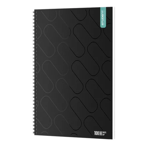 Spirálfüzet kockás ICO Student Black Prémium A/4 100 lapos