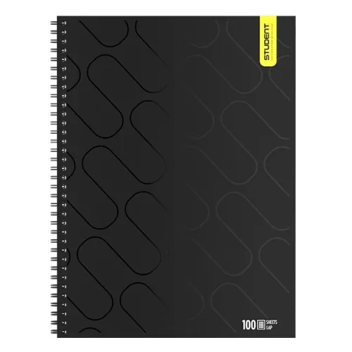 Spirálfüzet kockás ICO Student Black Prémium A/4 100 lapos