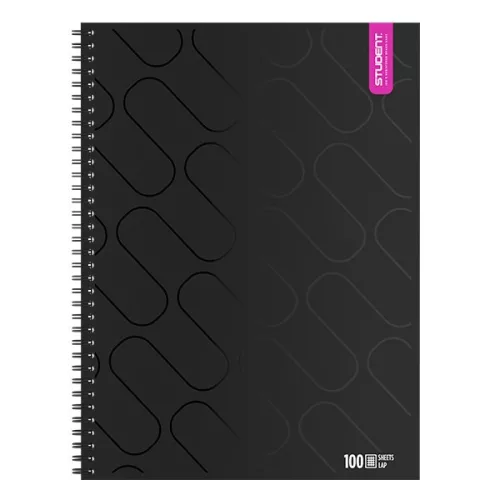 Spirálfüzet kockás ICO Student Black Prémium A/4 100 lapos