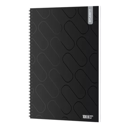 Spirálfüzet kockás ICO Student Black Prémium A/4 100 lapos