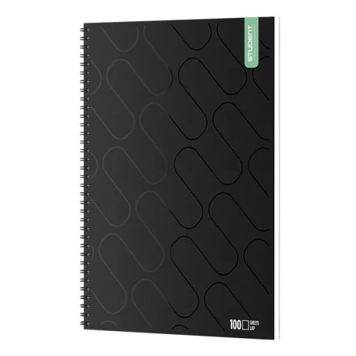 Spirálfüzet sima ICO Student Black Prémium A/4 100 lapos