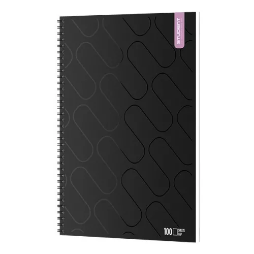 Spirálfüzet sima ICO Student Black Prémium A/4 100 lapos