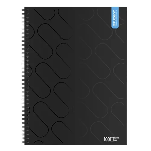 Spirálfüzet sima ICO Student Black Prémium A/4 100 lapos