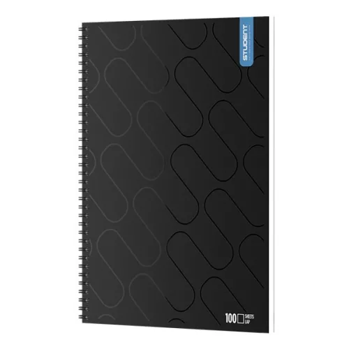 Spirálfüzet sima ICO Student Black Prémium A/4 100 lapos
