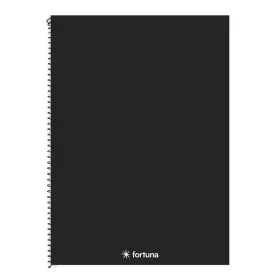 Spirálfüzet kockás FORTUNA Monocolor A/4 70 lapos fekete