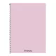 Spirálfüzet kockás FORTUNA Monocolor A/4 70 lapos pasztell rózsaszín