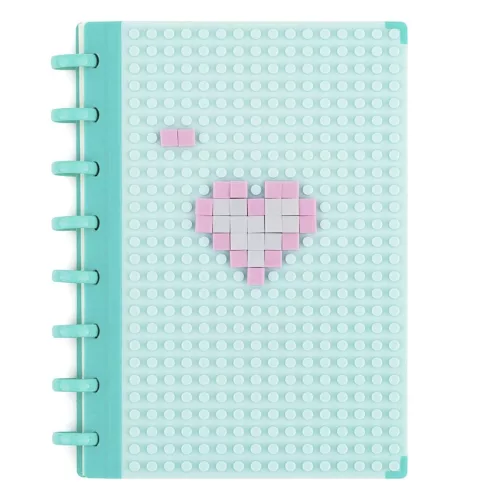 Spirálfüzet vonalas OXY lego design A/5 80 lapos kék