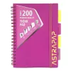 Spirálfüzet kockás ASTRA PAP B/5 100 lapos perforált színregiszteres Neon