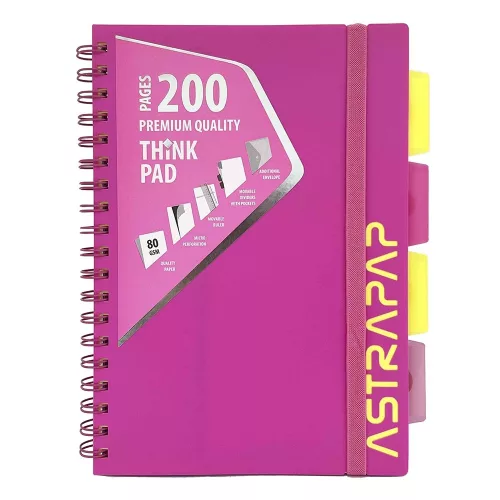 Spirálfüzet kockás ASTRA PAP B/5 100 lapos perforált színregiszteres Neon