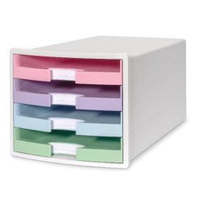   Irattartó HAN Impuls A4/C4 4 fiókos pasztell nyitott fiókkal fehér