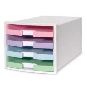   Irattartó HAN Impuls A4/C4 4 fiókos pasztell nyitott fiókkal fehér