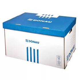   Archiváló konténer dobozoknak DONAU 555x370x315 mm felfelé nyíló tetővel kék