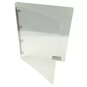 Gyűrűskönyv, A/4 PP 20 mm 4 gyűrű átlátszó fehér