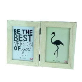   Képkeret dupla, összecsukható, fa mintázatú, 10×15-ös képnek