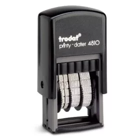   Bélyegző Trodat 4810 dátumbélyegző, fordított számmal megjelenített, fekete ház, fekete párna