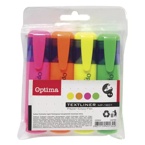 Szövegkiemelő készlet OPTIMA 4 darabos