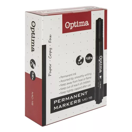 Alkoholos marker OPTIMA vágott fekete