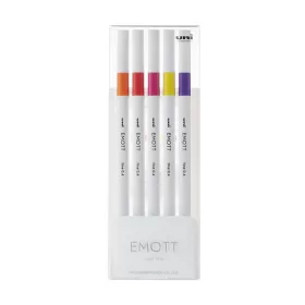   Tűfilc UNI EMOTT 5 darabos készlet 0,4mm (narancs, cinóber, pink, citromsárga, fukszia)