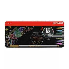   Filctoll STABILO Pen 68 metallic 8 darabos készlet fémdobozban
