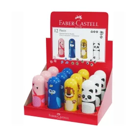   Hegyező FABER-CASTELL 5835 Faces egylyukú tartályos radírral vegyes minta