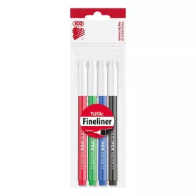 Tűfilc ICO TintenPen átlátszó kupakkal 0,5mm 4 darabos