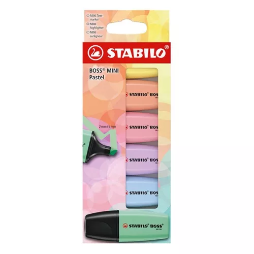 Szövegkiemelő készlet STABILO Boss Mini Pastel 6 darabos