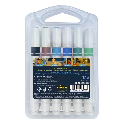 Filctoll SPOKO Colour Pop háromszögletű vízbázisú 12 darabos