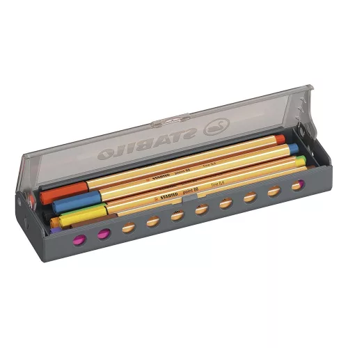 Tűfilc STABILO Point 88 10 darabos hordozható asztali tartóban