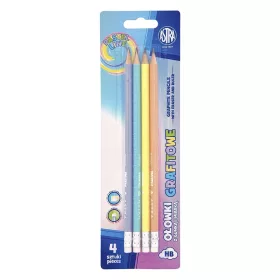   Grafitceruza ASTRA PEN Pasztell háromszögletű radíros HB 4 db/bliszter