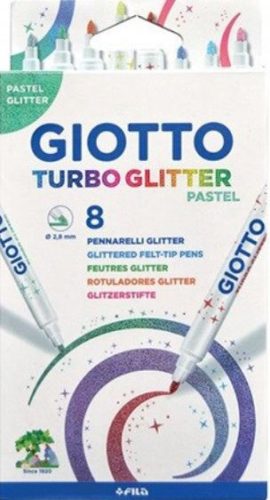 Filctoll készlet, Giotto Turbo Glitter, 8 db-os, csillámos