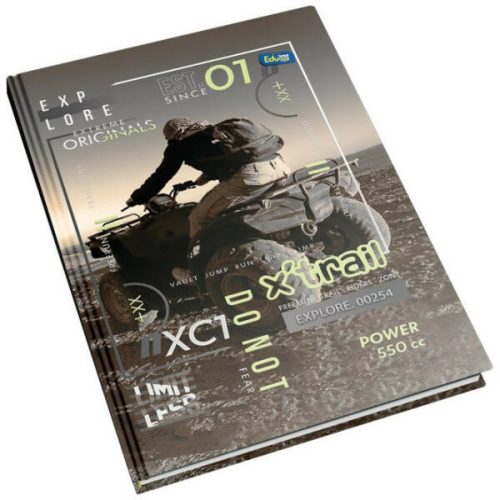 Beírókönyv, mintás, kemény fedeles, 96 lapos, A/4, vonalas, kockás, sima