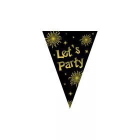   Zászlófüzér 10 zászlóval, 5 m, Let's party felirattal