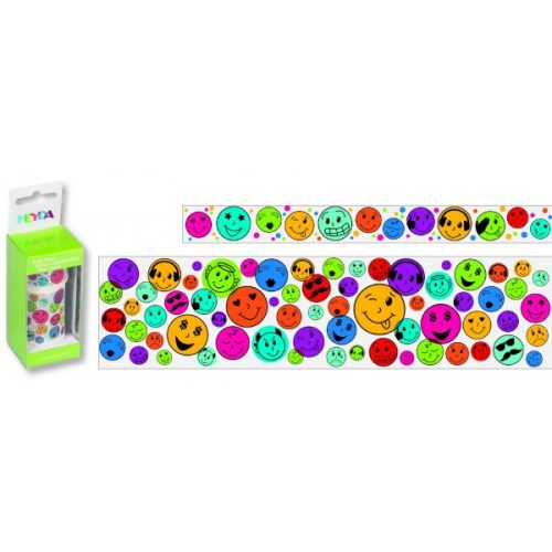 Ragasztószalag Heyda dekor 1,5cm/4,5cmx5m papír Smiley 2db/doboz