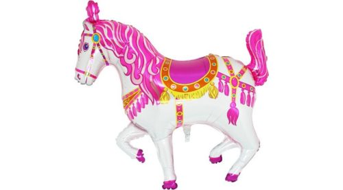 Fólia lufi, pink cirkuszi ló, kb. 80 cm