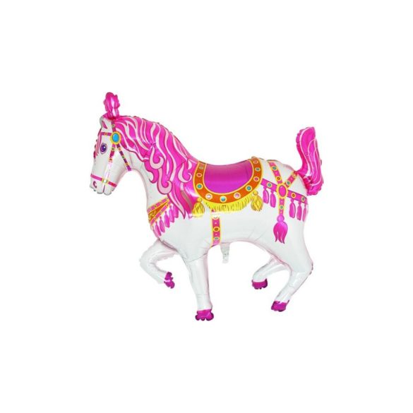 Fólia lufi, pink cirkuszi ló, kb. 80 cm