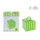 Torta doboz, zöld csíkos, 6 db/cs.