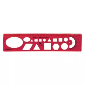 Sablon vonalzó OPTIMA piros 30cm